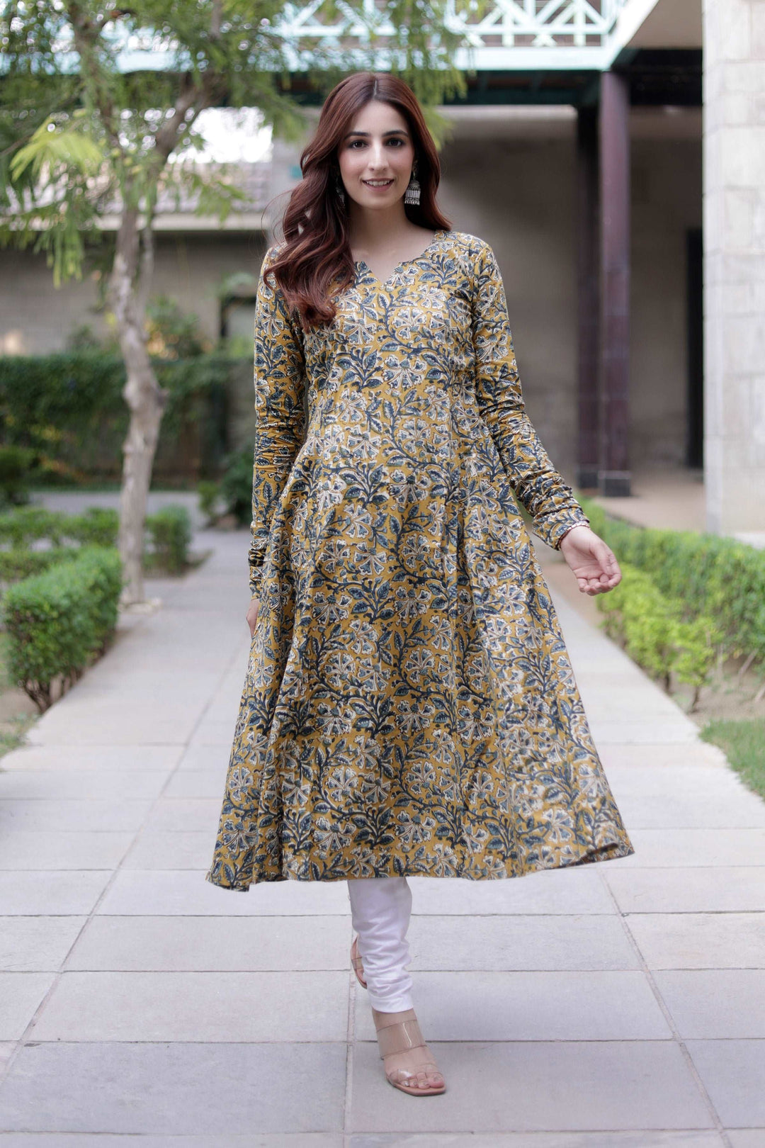 Zoya Bagru Cotton Kali Kurta