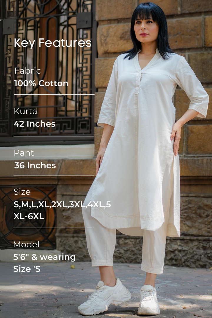 Black Cotton Kurta Set