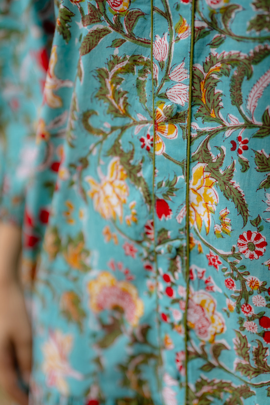 Joyful Garden Green Raglan Midi Dress