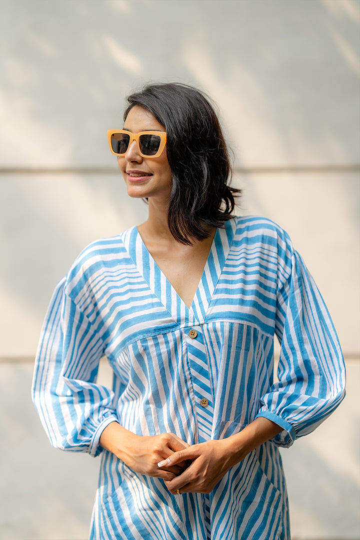 Sunny Skyline Striped Dress