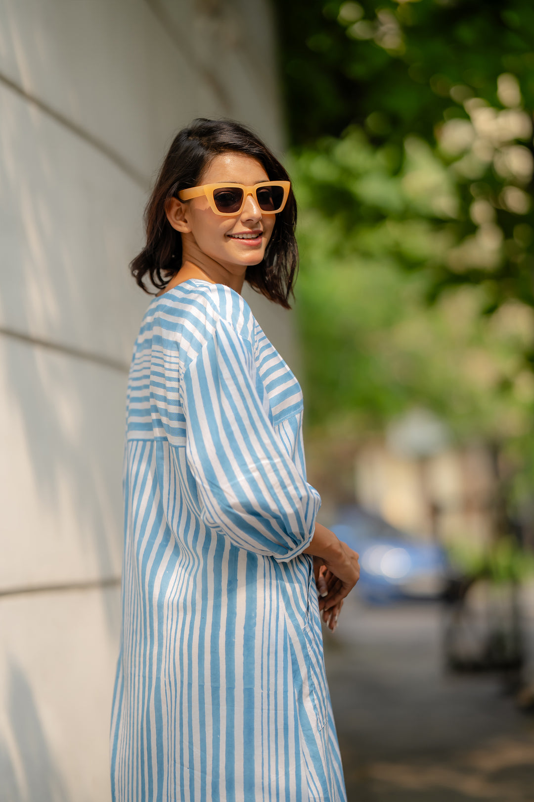 Sunny Skyline Striped Dress