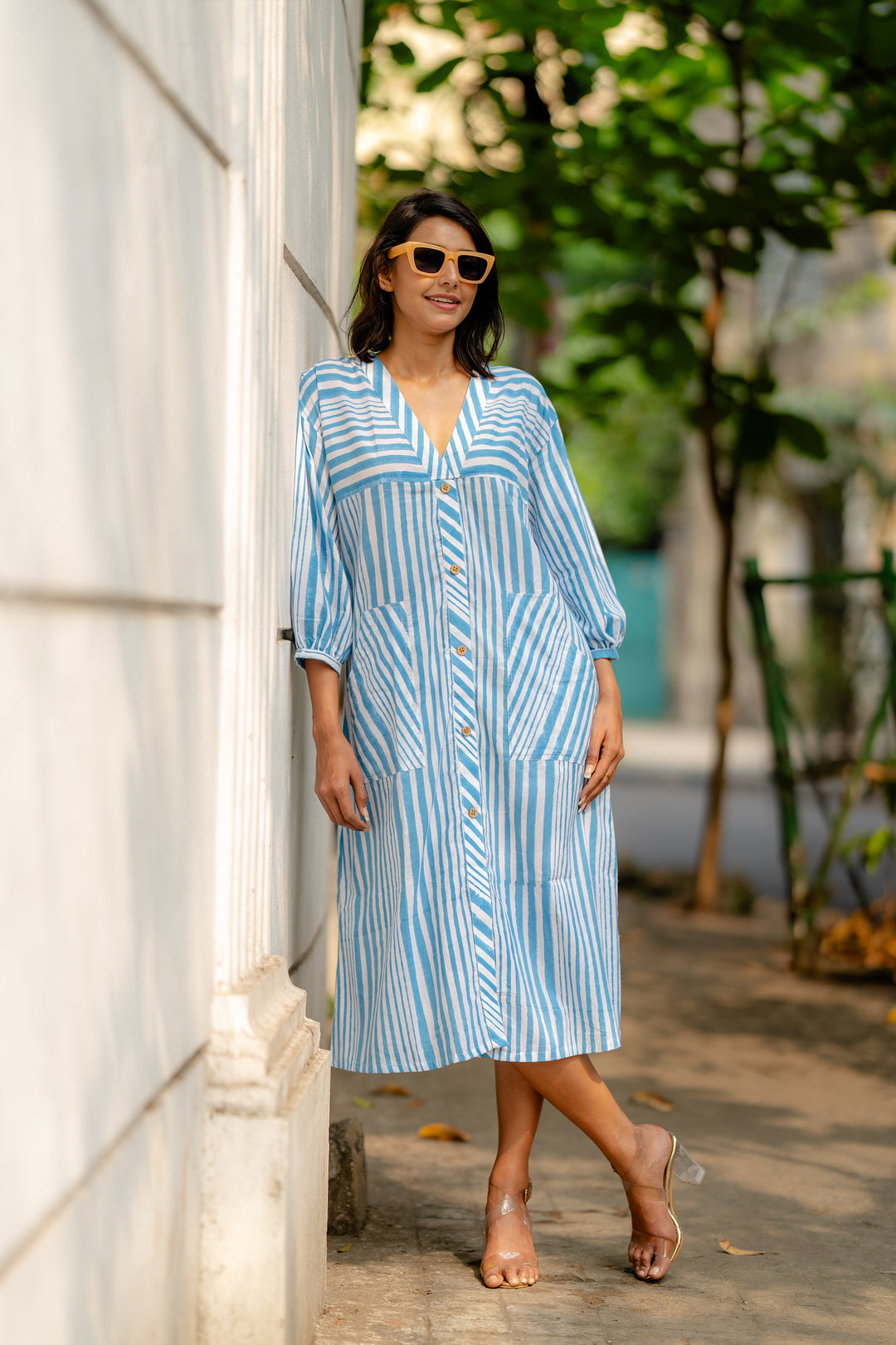 Sunny Skyline Striped Dress