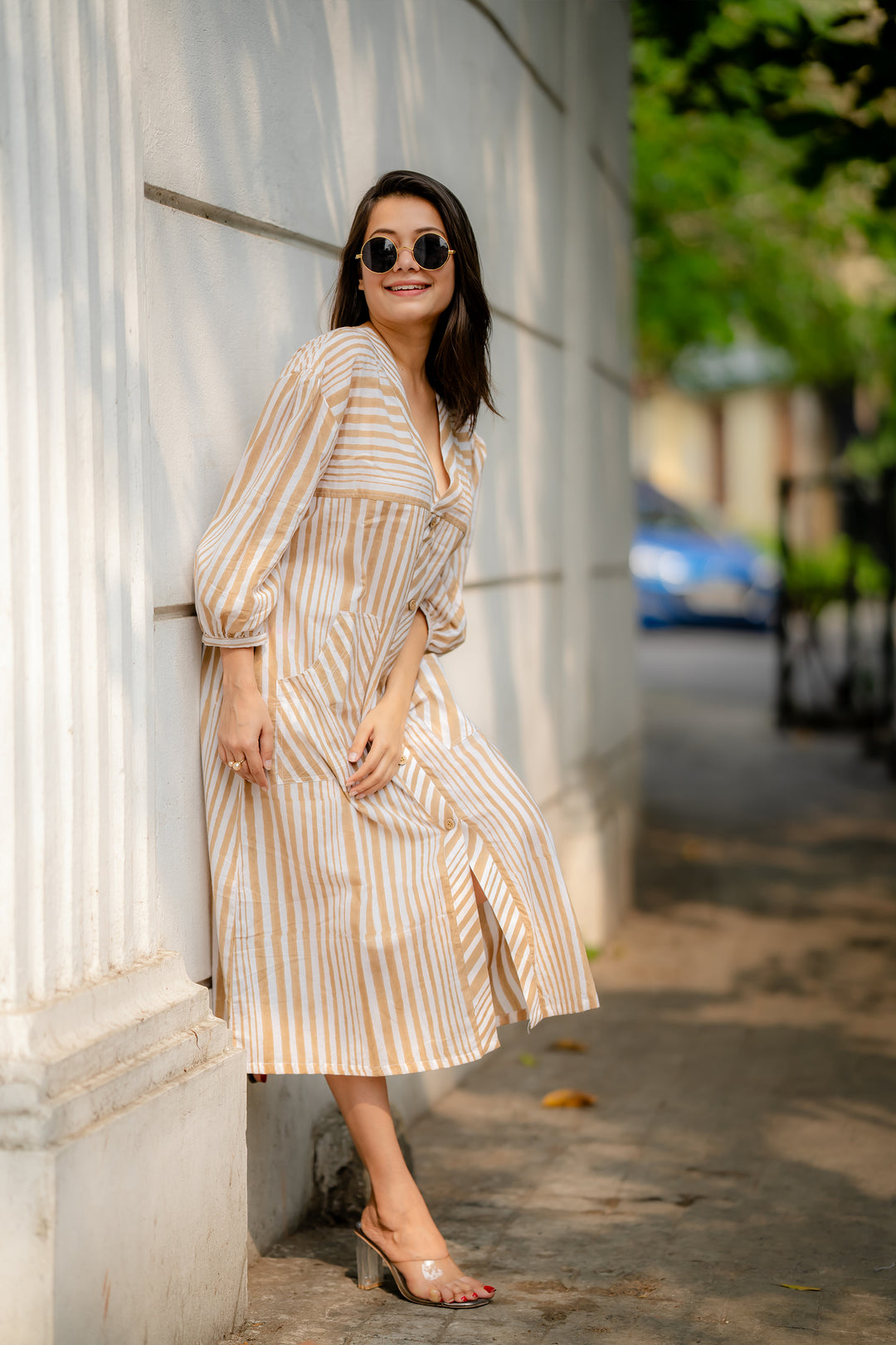 Smiling Cocoa Stripe Dress