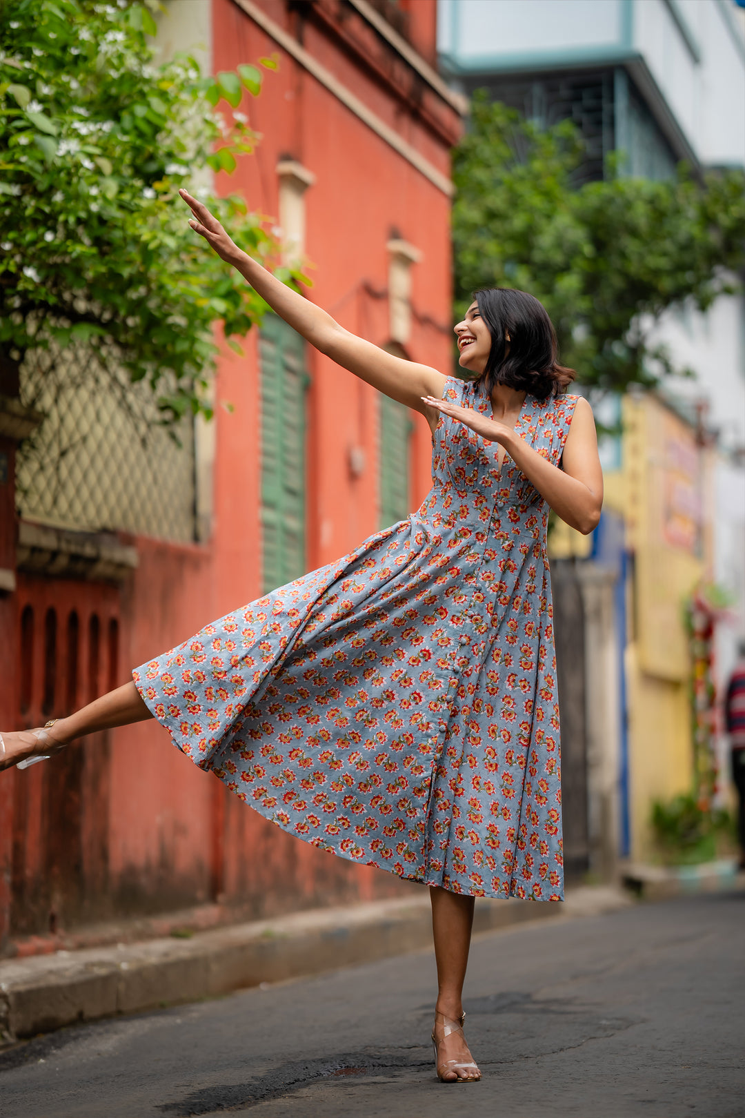 Banded Waist Cotton Dress